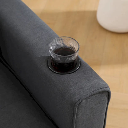 Foldable Tufted Loveseat with Pull Out Bed and Side Pockets