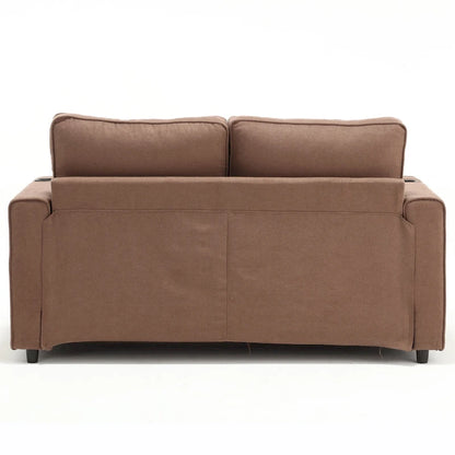 Foldable Tufted Loveseat with Pull Out Bed and Side Pockets