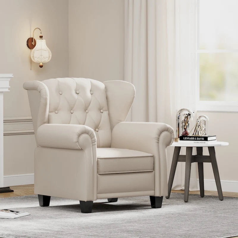 Modern Tufted Push Back Armchair