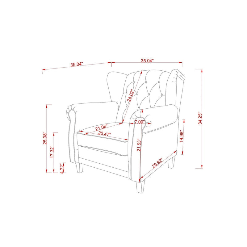 Modern Tufted Push Back Armchair