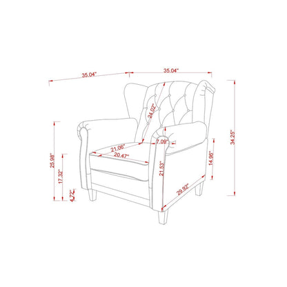 Modern Tufted Push Back Armchair