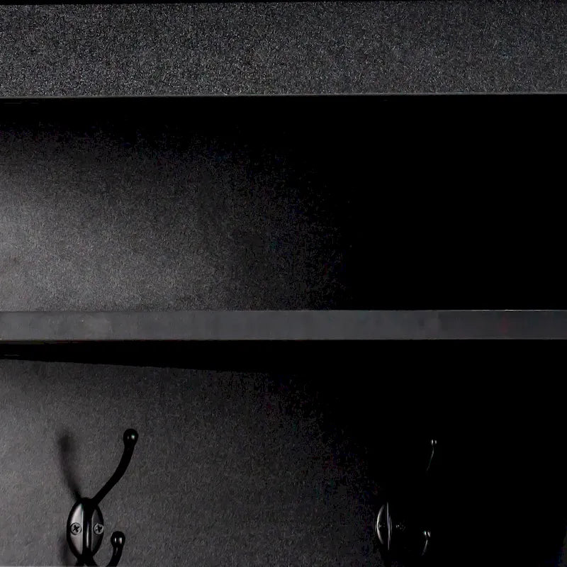 Corner Hall Tree with Shoe Bench - Multifunctional Entryway Coat Rack Featuring 4 Hooks and Adjustable Shelf,29.5W x 71.6H