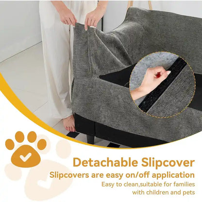 93 Modern 3-Seater Sofa Couch with Deep Seats and Removable Slipcover