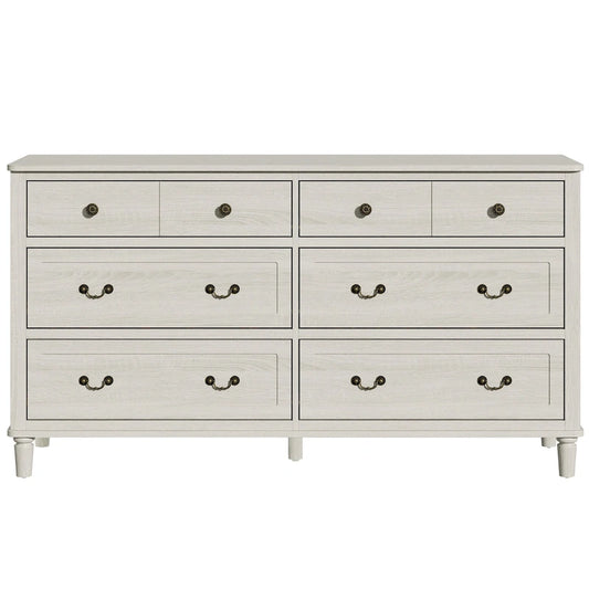 Extra Large 6 Drawer Dresser, Light Grey