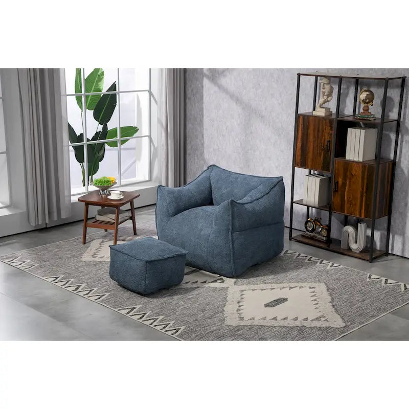 GDFStudio - COOLMORE Boucle Bean Bag Chair with Memory Foam Filling for Ultimate Comfort