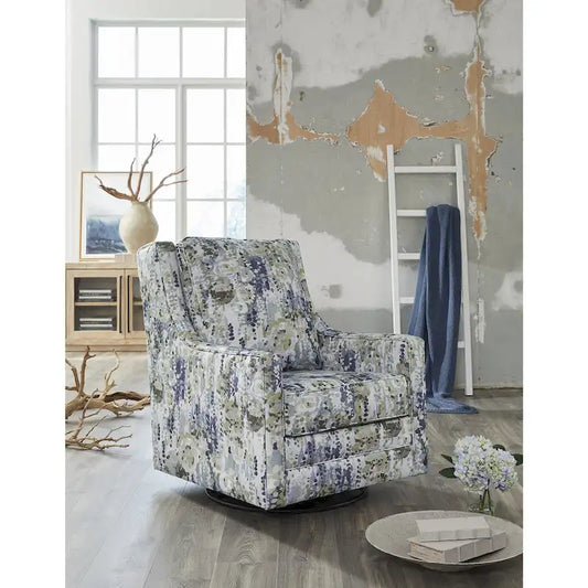 Signature Design by Ashley Dustinford Gray/Green Swivel Glider Accent Chair - 30 W x 39 D x 41 H