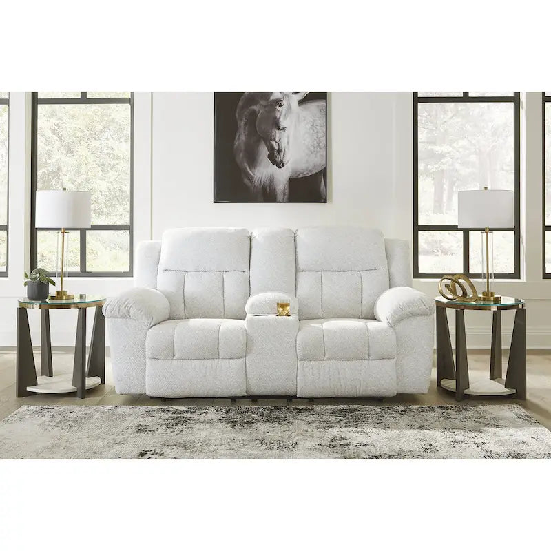 Signature Design by Ashley Frohn Double Reclining Loveseat with Console - 80W x 40D x 42H
