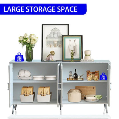 Modern Lacquered 4 Door Wooden Cabinet Sideboard Buffet Server Cabinet Storage Cabinet