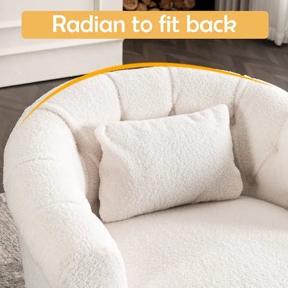 Velvet Swivel Chair with Ottoman