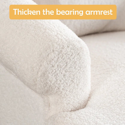 Velvet Swivel Chair with Ottoman