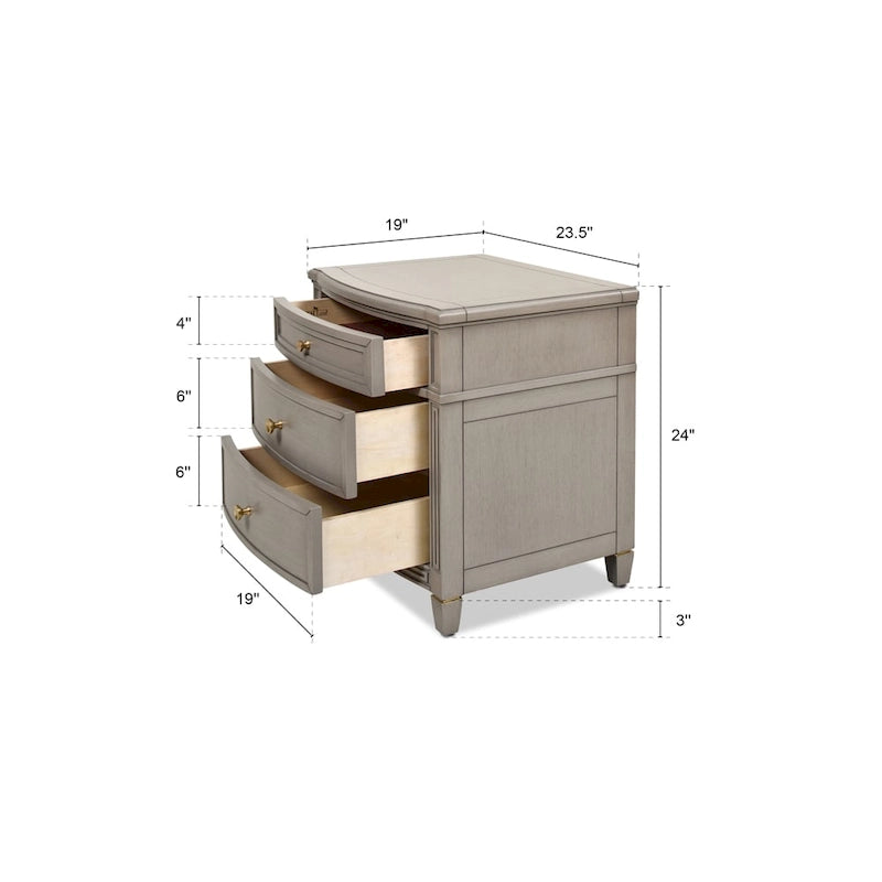 Dauphin 23.5 3-Drawer Storage End Table