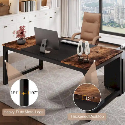 63 L-Shaped Executive Desk with 40 File Drawer Cabinet