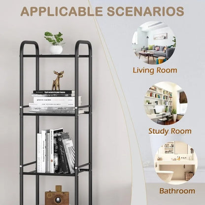 5 Tier Narrow Bathroom Shelving Unit - 13D x 11W x 54.7H