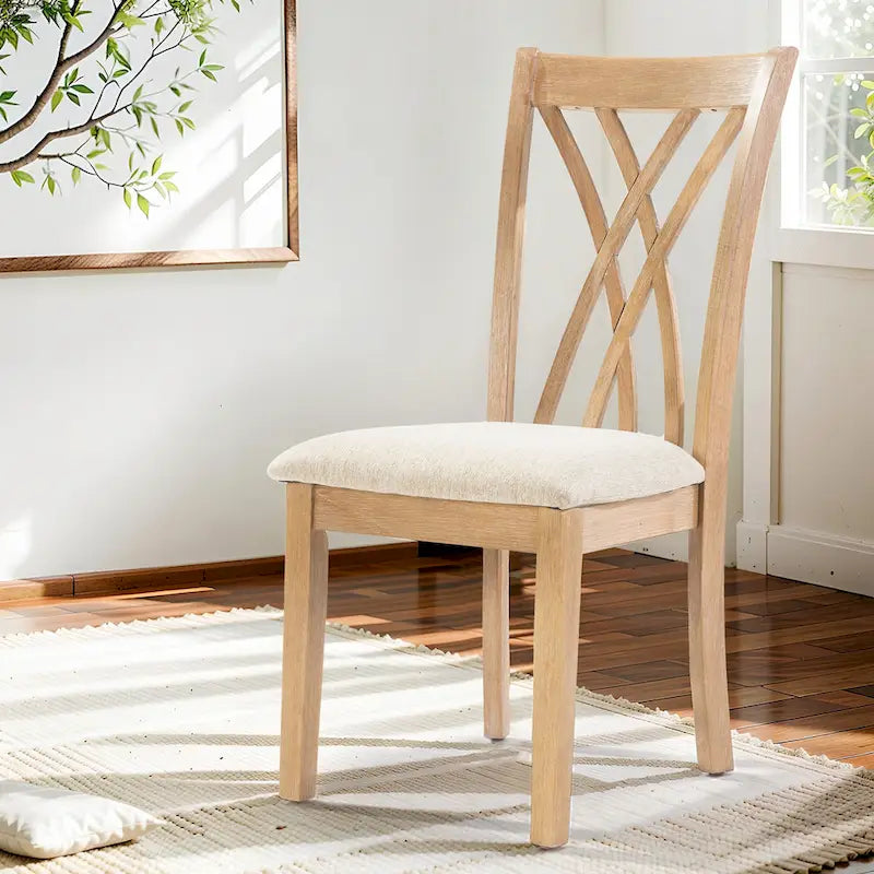 Dining Table Set with 6 Chairs, Modern Dining Table and Chairs Set, 1 Table & 6 Chairs, Anti-Slip, Perfect for 4-6 Persons