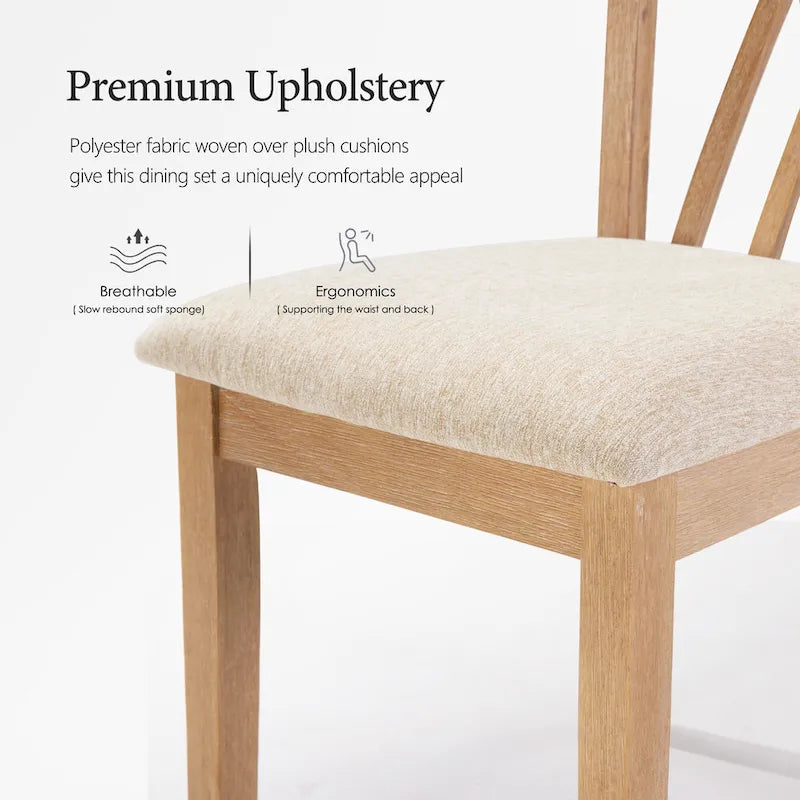 Dining Table Set with 6 Chairs, Modern Dining Table and Chairs Set, 1 Table & 6 Chairs, Anti-Slip, Perfect for 4-6 Persons