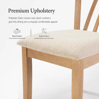 Dining Table Set with 6 Chairs, Modern Dining Table and Chairs Set, 1 Table & 6 Chairs, Anti-Slip, Perfect for 4-6 Persons