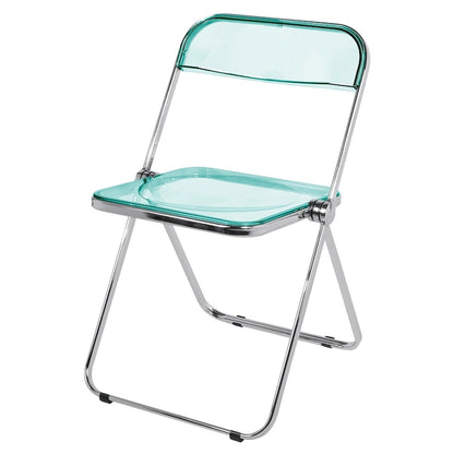 Transparent Acrylic Stackable Folding Dining Chair w/ Metal Frame, Single - 29.1(H) x 18.1(W) x 18.5(D)