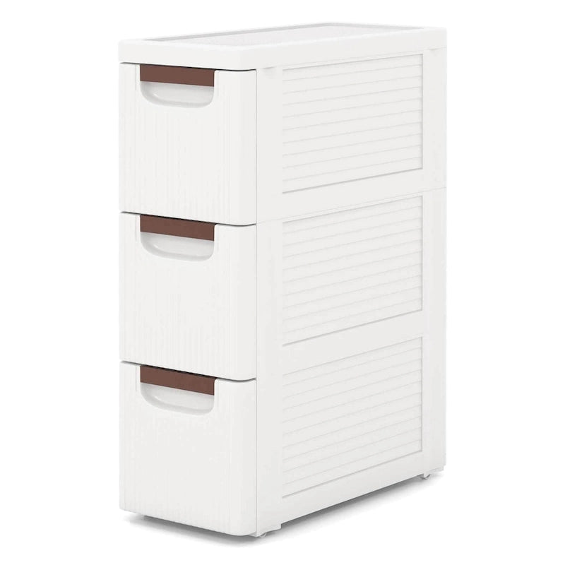 Costway 1 PCS 3-Drawer Narrow Rolling Storage Cabinet with Pull - See Details