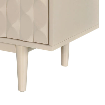 Modern 4-Door Sideboard with Convex Pattern Doors & 2 Silver Handle