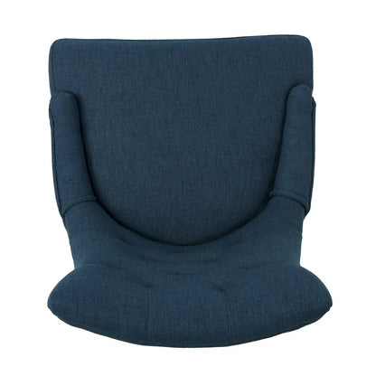 Ovi Swivel Office Chair, Navy Blue Fabric, Tufted Back, Rolling Wheels