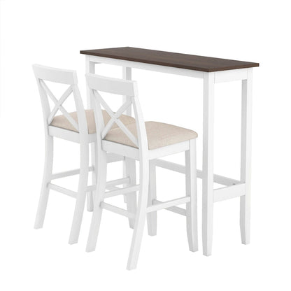 3-Piece Dining Table and Chair Set, Small Counter Height Table and Chair Set with Kitchen Breakfast Nook and 2 Chairs