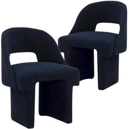 Boucle Set of 2 Modern Elegant Upholstered Accent Chair with MDF Wood Frame for Home Office Living Room & Bedroom