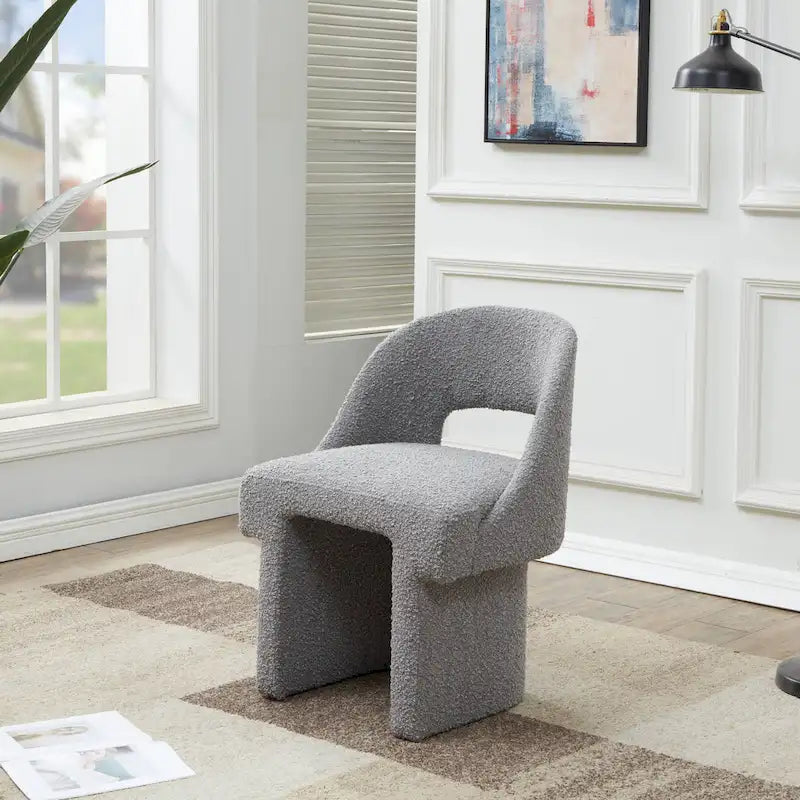 Boucle Set of 2 Modern Elegant Upholstered Accent Chair with MDF Wood Frame for Home Office Living Room & Bedroom