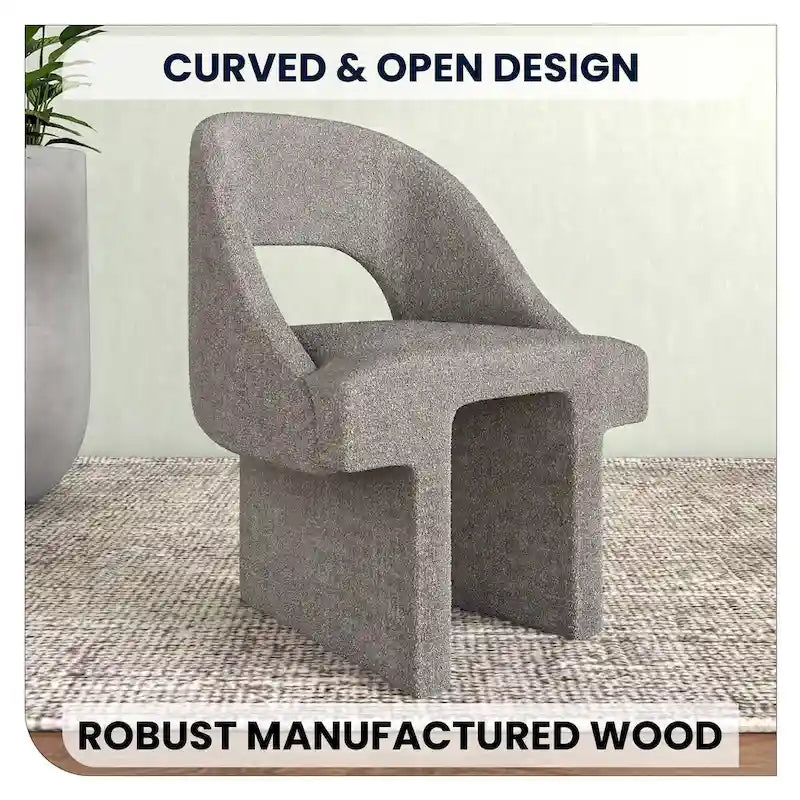 Boucle Set of 2 Modern Elegant Upholstered Accent Chair with MDF Wood Frame for Home Office Living Room & Bedroom