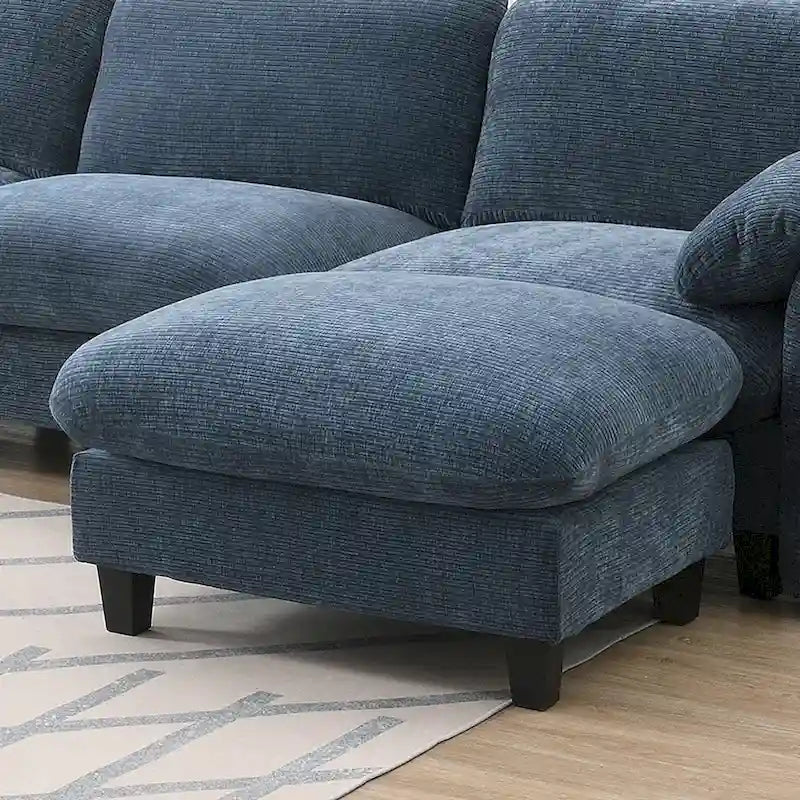 U-Shaped Sectional Sofa Indoor Chaise Lounge w/ USB & Type-C Charger