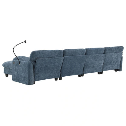 U-Shaped Sectional Sofa Indoor Chaise Lounge w/ USB & Type-C Charger