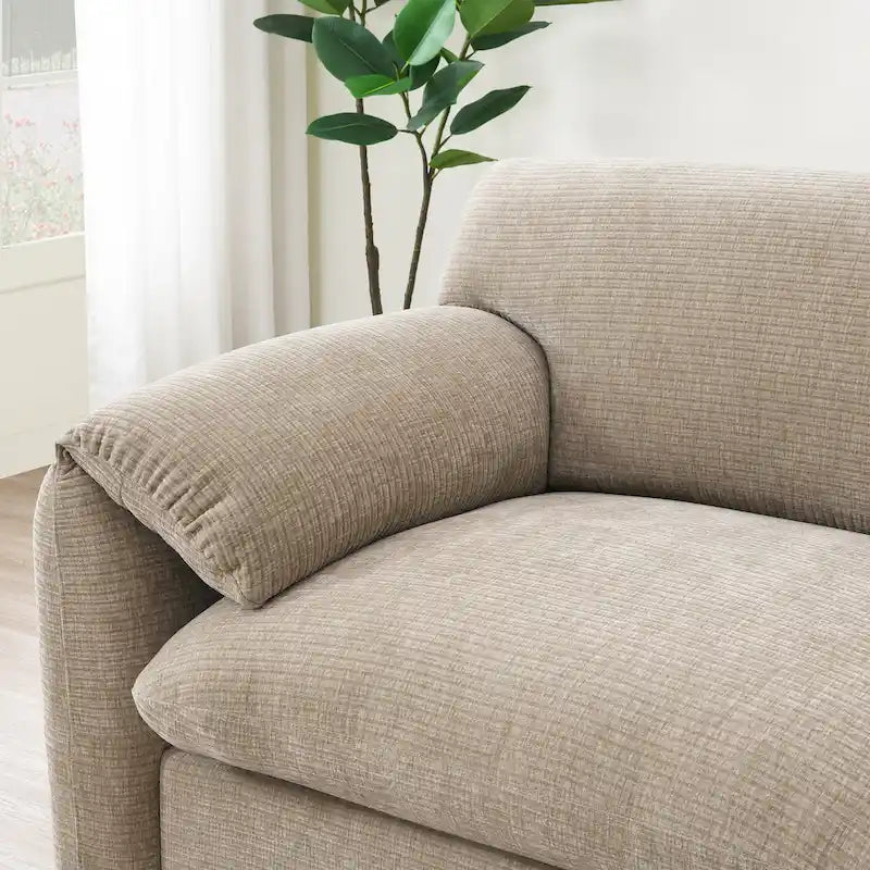 U-Shaped Sectional Sofa Indoor Chaise Lounge w/ USB & Type-C Charger