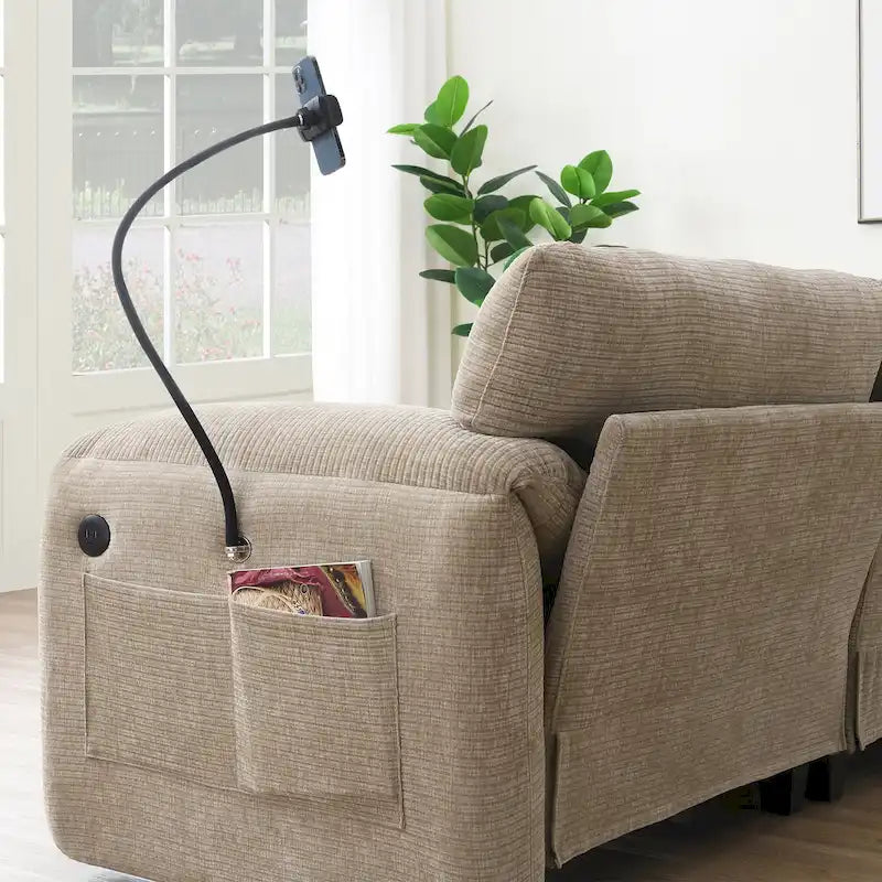 U-Shaped Sectional Sofa Indoor Chaise Lounge w/ USB & Type-C Charger