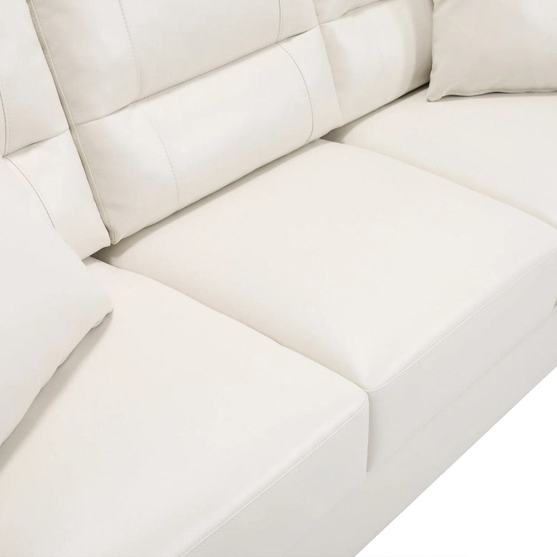 Oversized Faux Leather Italian Square Arm Sofa