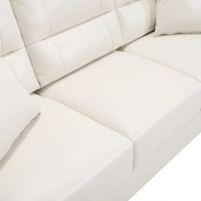 Oversized Faux Leather Italian Square Arm Sofa