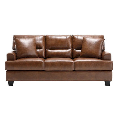 Oversized Faux Leather Italian Square Arm Sofa