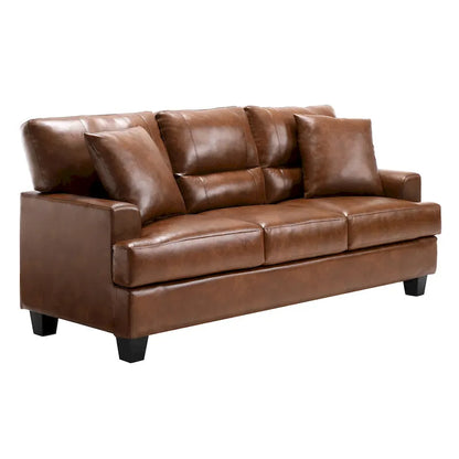 Oversized Faux Leather Italian Square Arm Sofa