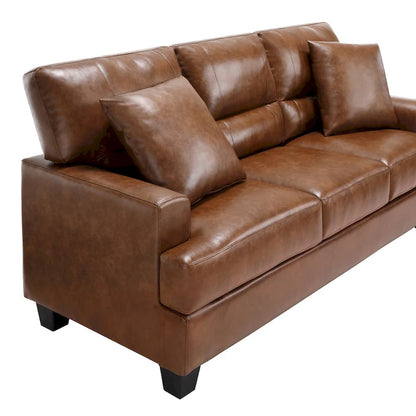 Oversized Faux Leather Italian Square Arm Sofa