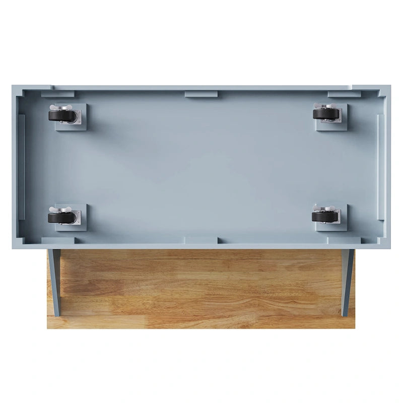 54inch Kitchen Island with Rubber Wood Drop Leaf, Embossed Texture Rolling Kitchen Cart on 4 Wheels with 4 Doors and 3 Drawers