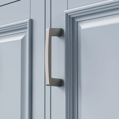 54inch Kitchen Island with Rubber Wood Drop Leaf, Embossed Texture Rolling Kitchen Cart on 4 Wheels with 4 Doors and 3 Drawers