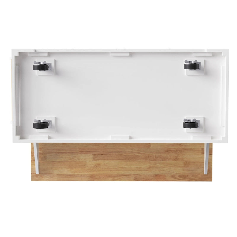 54inch Kitchen Island with Rubber Wood Drop Leaf, Embossed Texture Rolling Kitchen Cart on 4 Wheels with 4 Doors and 3 Drawers