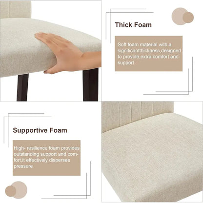 VECELO Upholstered Dining Chairs Set of 2/4/6, Fabric Dining Room Kitchen Side Chair, Parson Dining Chairs