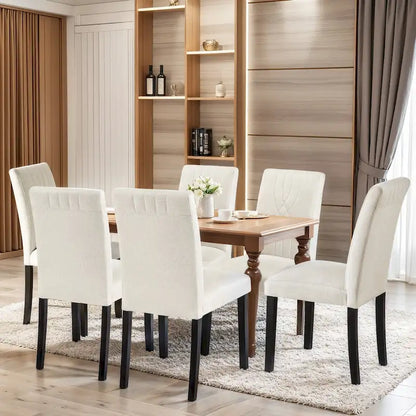 VECELO Upholstered Dining Chairs Set of 2/4/6, Fabric Dining Room Kitchen Side Chair, Parson Dining Chairs