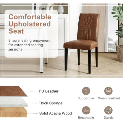 VECELO Upholstered Dining Chairs Set of 2/4/6, Fabric Dining Room Kitchen Side Chair, Parson Dining Chairs