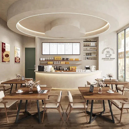 31.5 Inches Wood Square Dinner Table with Metal Base