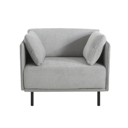 Modern 39.17 Upholstered Accent Chair with Solid Metal Legs and Pillow for Living Room