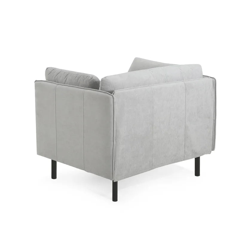 Modern 39.17 Upholstered Accent Chair with Solid Metal Legs and Pillow for Living Room