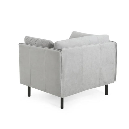 Modern 39.17 Upholstered Accent Chair with Solid Metal Legs and Pillow for Living Room