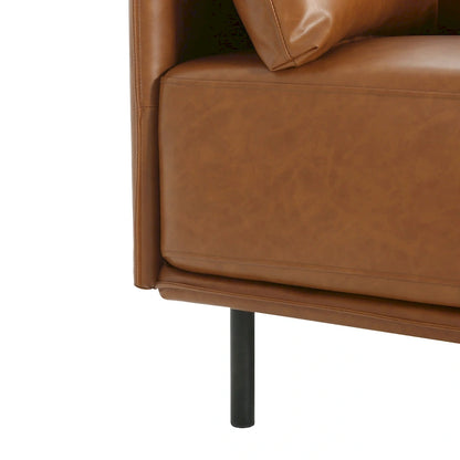 Modern 39.17 Upholstered Accent Chair with Solid Metal Legs and Pillow for Living Room