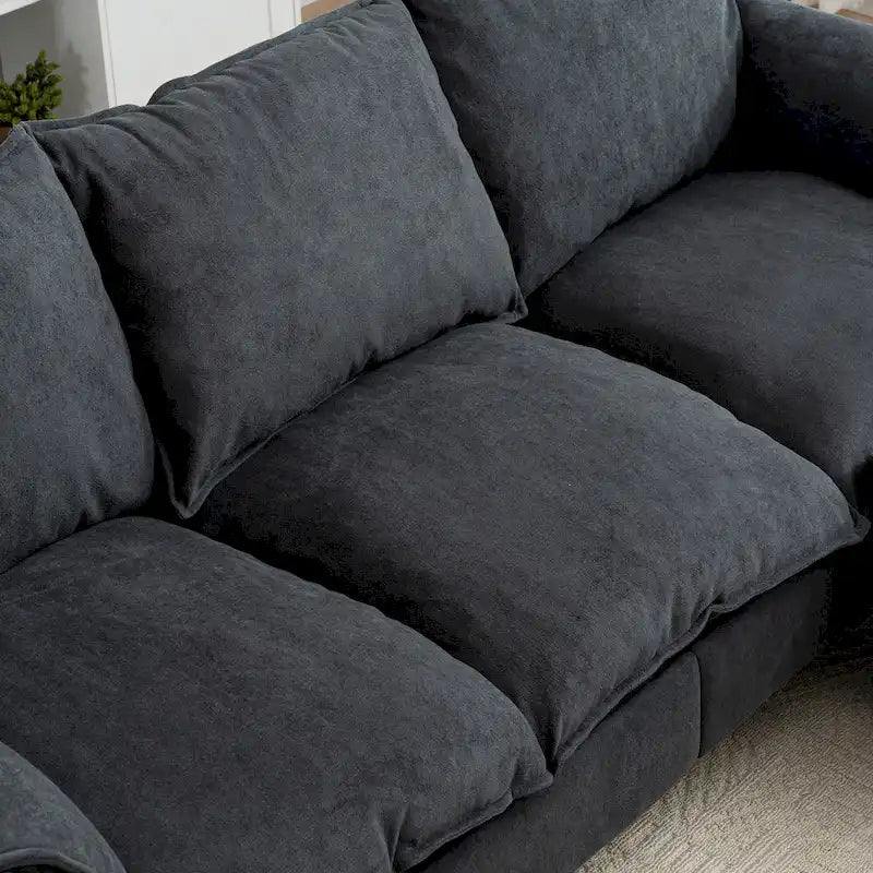 78.74 3-Seater L-Shaped Convertible Sectional Sofa with Footstools and Storage