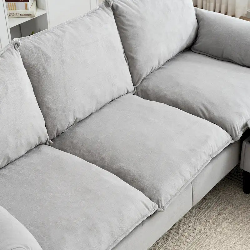 78.74 3-Seater L-Shaped Convertible Sectional Sofa with Footstools and Storage
